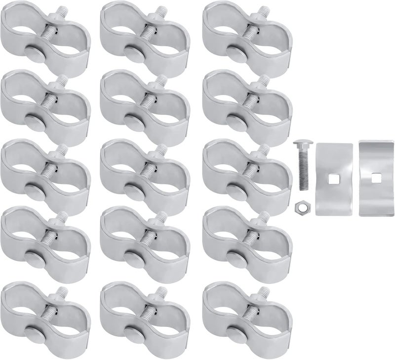 Hoqqf 16 Sets Dog Kennel Panel Clamps Chain Link Fence Clamps 1-3/8’’ Fence Parts Temporary Dog Kennel Clamps Galvanized Fence Ties for 32mm Pipe Panel Frames - Image 1